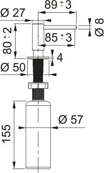 Franke 112.0717.084 Zeeppomp, Atlas, RVS, 350ml