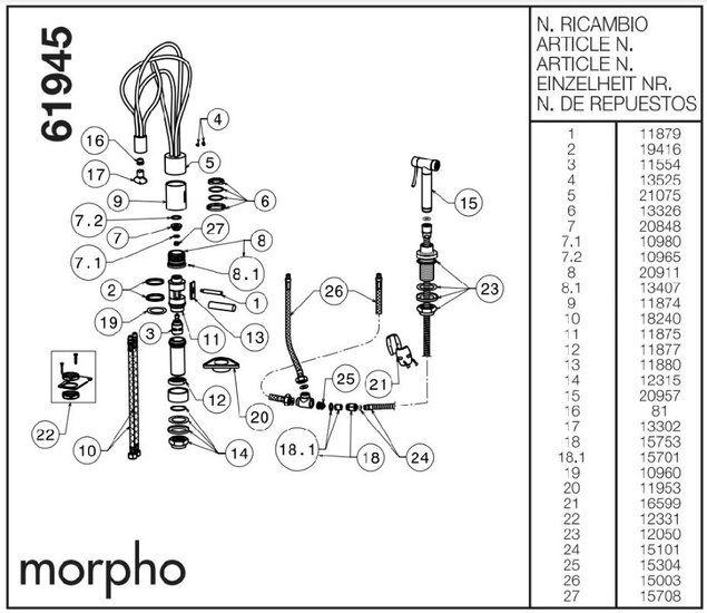 Newform Morpho 61945 onderdelen