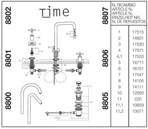 Newform Time 8800-880X onderdelen