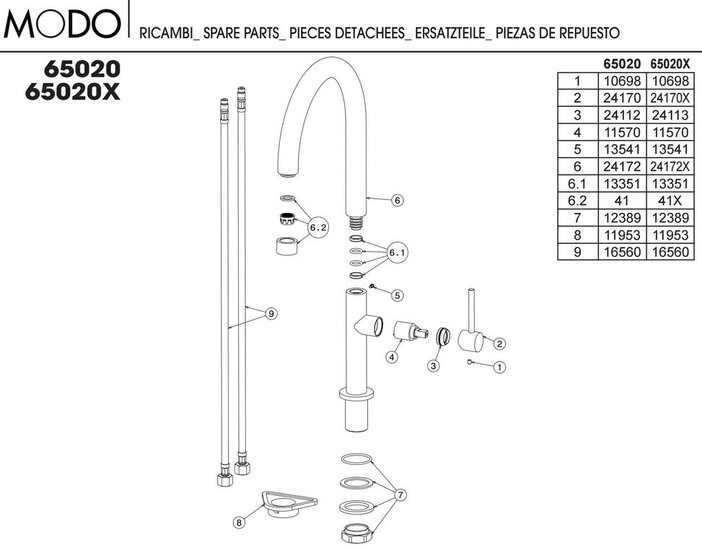 Newform Modo 65020 onderdelen