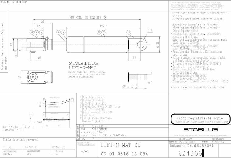 Stabilus 624066 550N