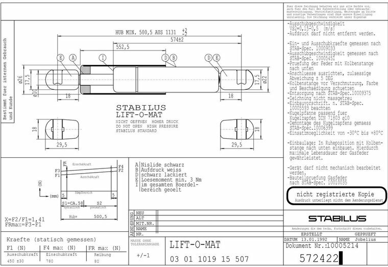 Stabilus 572422 450N