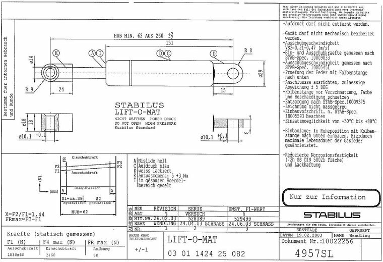 Stabilus 4957SL 1530N