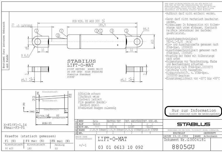 Stabilus 8805GU 90N
