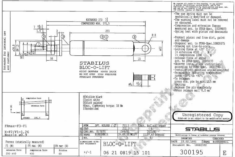 Stabilus300195 430N