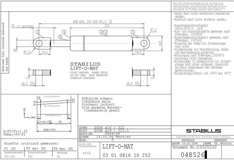 Stabilus048526 600N