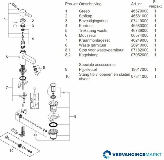 Grohe Lineare 32109000 onderdelen