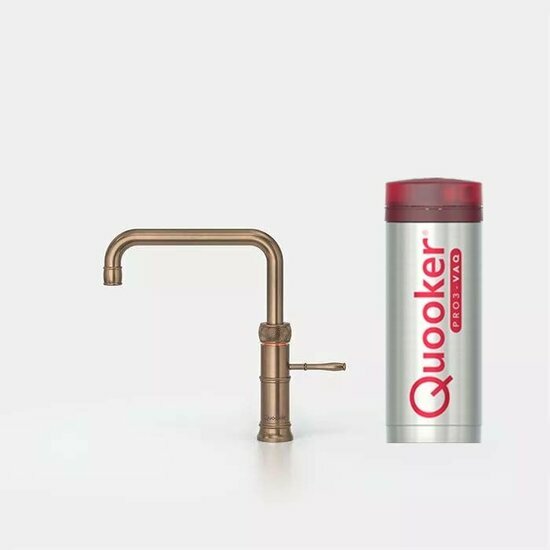 Quooker PRO3 Classic Fusion Square Messing Patina 3CFSPTN