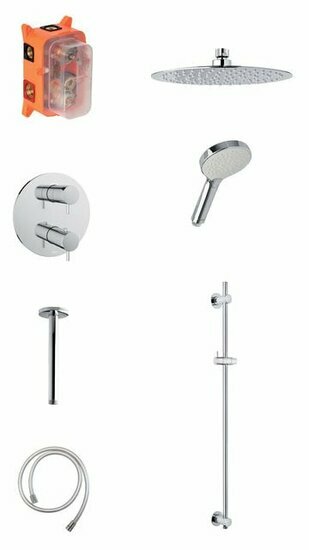 Damixa 5714430 silhouet inbouw regendoucheset chroom (sr2) hoofddouche 250mm