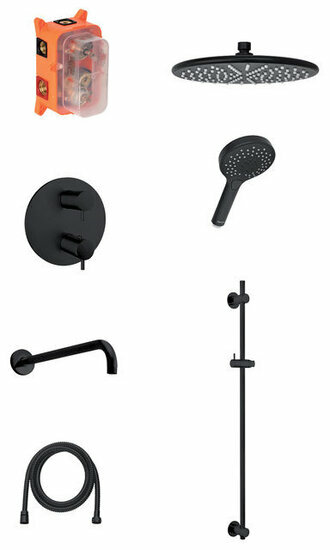 Damixa 5714361 silhouet inbouw regendoucheset mat zwart (sr1) hoofddouche 250mm