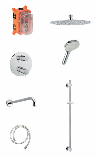 Damixa 5714330 silhouet inbouw regendoucheset chroom (sr1) hoofddouche 250mm
