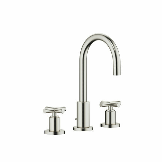 Dornbracht 20710892-06 3-gats wastafelmengkraan met afvoergarnituur platina geborsteld