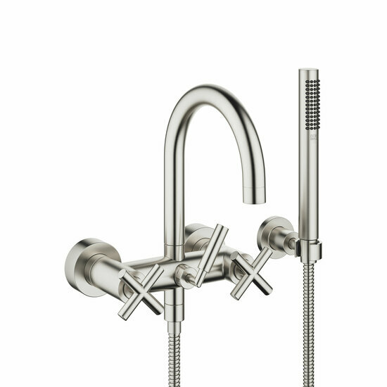 Dornbracht 25133892-06 badmengkraan voor wandmontage met douchegarnituur platina geborsteld