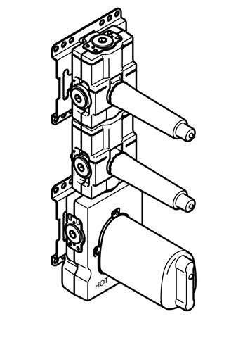 Dornbracht 3552197090 xtool thermostat module concealed with 2 stopcocks