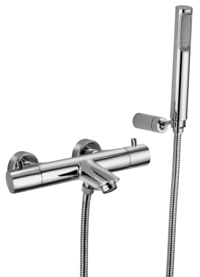 Paffoni LIQ023NKNSP Thermostatische bad/douche kraan LIGHT Nickel Nero brushed LIQ023