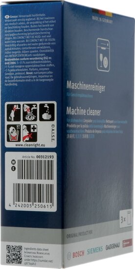 Siemens Bosch 00312193 Reiniger geschikt voor vaatwasser- 3x 45 gram