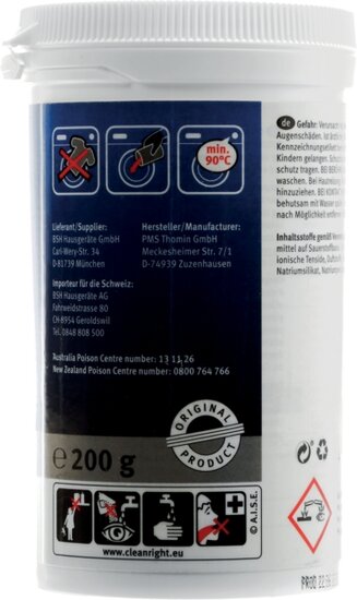 Siemens Bosch 00311925 Reinigingsmiddel voor wasmachines 200 gram Poedervorm