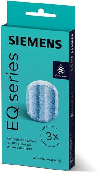 Siemens Bosch 00312094 Ontkalkingstabletten voor volautomatische koffiemachines EQ Series 2in1 3 x 36gr