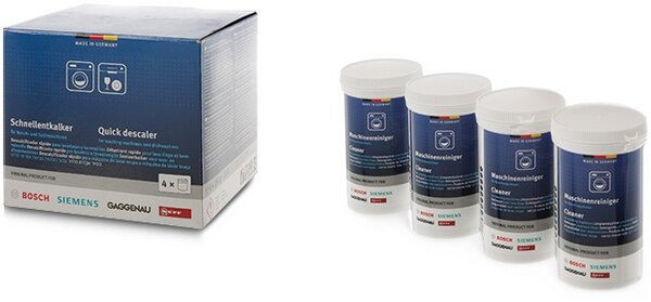 Siemens Bosch 00312269 Set met reinigingsmiddel en snelontkalker voor wasmachines
