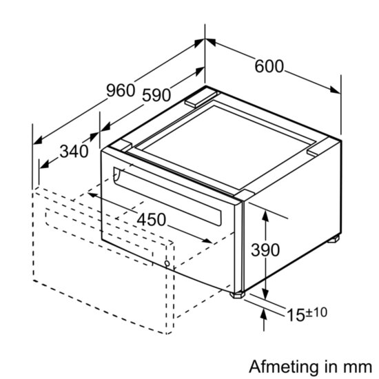 Siemens Bosch 17005339 Riser for dryers with front drawer (pull-out function)