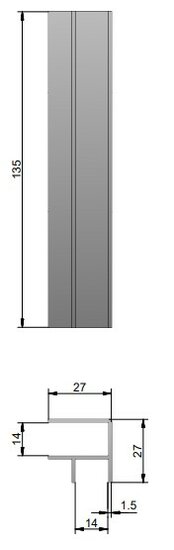 Airpart 4041021 Plint-hoekpanelen, Hoekpaneel, H 150 mm, roestvrij staalkleurig