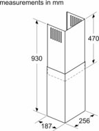 Bosch Siemens 17008523 Schoorsteenverlenging afzuigkappen  zwart