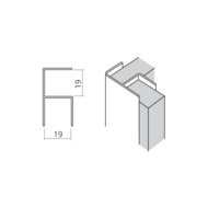 Plinthoek 19mm wit
