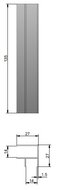 Airpart 4041021 Plint-hoekpanelen, Hoekpaneel, H 150 mm, roestvrij staalkleurig