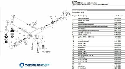 Hansgrohe Ecostat 13345060 onderdelen